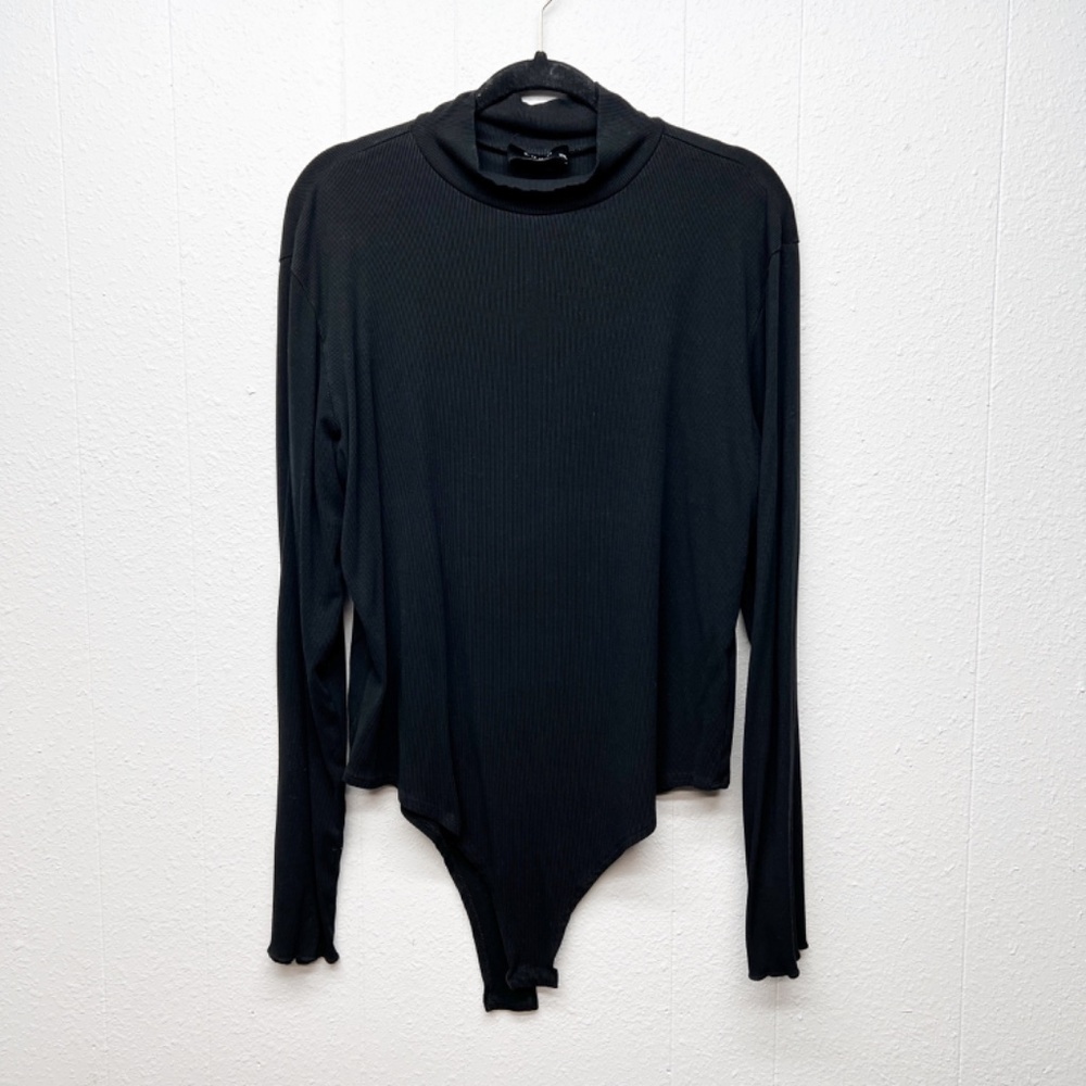 CIDER Turtleneck Ribbed Bodysuit Womens 3X Stretch Casual Workwear Feminine